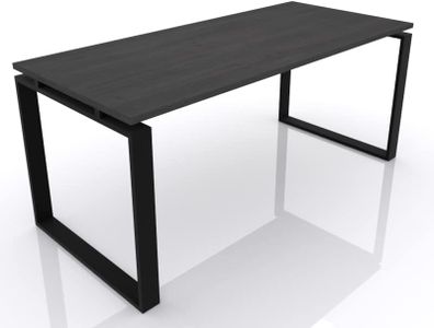 Genérico Mesa de Oficina Ideal para teletrabajo, despachos, Sala de Estudios y Ordenadores. con Gran amplitud para Dar mas Comodidad, Marco Cerrado Negro. (140x60, Roble Azabache).