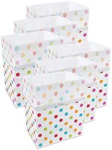 Clean Cubes 13 Gallon Disposable Trash Cans (6-Pack). Reusable Garbage and Recycling Bins for Parties, Events, and More (Polka Dot - 18" Tall x 14" Wide 10" Deep)