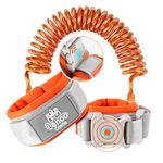 Lehoo Castle Toddler Rein for Walking, 1.5M Wrist Reins for Toddlers with Induction Lock, Anti Lost Wrist Link Toddler Orange, Toddler Wrist Strap for Walking (Orange)