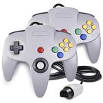 2 Pack N64 Controller, iNNEXT Classic Wired N64 64-bit Gamepad Joystick for Ultra 64 (Gray)