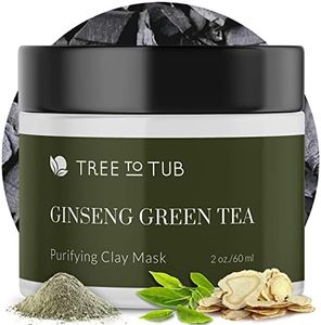 Tree To Tub Bentonite Clay Face Mask for Dry, Oily, Sensitive Skin - Exfoliating & Pore Cleansing Activated Charcoal Mud Mask for Women & Men, Moisturizing Facial Mask w/Green Tea & Pumpkin