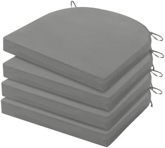 HARBOREST Outdoor Chair Cushions Set of 4 - Round Corner Waterproof Outdoor Cushions for Patio Furniture - Patio Furniture Cushions with Ties, 17"x16"x2", Light Grey
