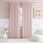 DUALIFE Cute Pink Room Darkenig Curtains 90 Inches Long - Rose Blush Curtains Blackout Pastel Pink Light Blocking Drapes for Girls Bedroom Nursery,52 by 90 Inch, 2 Panels, Back Tab/Rod Pocket