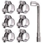 Glarks 6Pcs 26-28mm T-Bolt Hose Clamps 304 Stainless Steel Heavy Duty Ear Clamp Tube Clamp Adjustable Pipe Clamps for 1''-1.1'' Dia Range Hose (26-28MM)