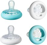 Tommee Tippee Closer To Nature Soother Pacifier - BPA-free, Breast-Like Shape - White & Ice Blue - 0-6 months, 4 count