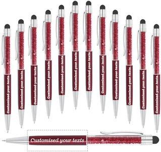 KOLOWKO Personalized 2 in 1 Ballpoint Pen,Custom Name/Text/Message, Crystal Decorated Ballpoint Pen, Good for Graduation, Wedding, Birthday,Communion Gifts