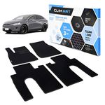 CLIM ART WaterTrap Custom Fit Floor Mats for Tesla Model X 2016-2020, 1&2 Row, Car Mats Floor Liner, All-Weather, Car Accessories for Man & Woman, Black/Black - FL011416099