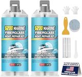 5200 Marine Fiberglass Repair Kit, Marine Gel Coating Repair Kit, Epoxy Resin Filler, for Repairing Holes, Gaps, and deep Cracks, Suitable for Enamel, Fiberglass, Acrylic, and Ceramic (White 2Pcs)