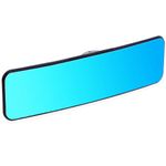 SkycropHD Anti Glare Rear View Mirror for Car, Clip on Wide Angle Rearview Mirror Eliminate Blind Spots Convex, Blue