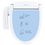 Brondell SE400-RW Swash SE400 Electric Bidet Toilet Seat With Heated Seat, Oscillating Stainless Steel Nozzle, Warm Air Dryer, Night Light, Gentle Close Lid, White Side Arm Control, Round
