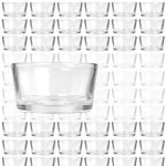 BANBERRY DESIGNS Bulk Set of 72 Glass Tea Light Holders - Heavy Small Clear Glass Ideal for Weddings, Party Decor or Holiday Centerpieces