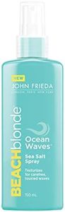 John Frieda Beach Blonde Sea Waves Salt Spray, Wave Texturizing Spray, with Natural Sea Salt to Enhance Wavy Hair for Tousled Volume, 150 ml