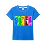 Rainbow Merch Boys Short Sleeve Girls Tee Kids 100% Cotton Printed T-Shirt (Navy Blue,7-8 Years,7 Years,8 Years)