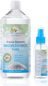 Aceite de magnesio PURO de Zechstein – Set compuesto de 1000 ml de agua salina natural con cloruro de magnesio + frasco pulverizador de 100 ml a modo de aerosol de aceite de magnesio