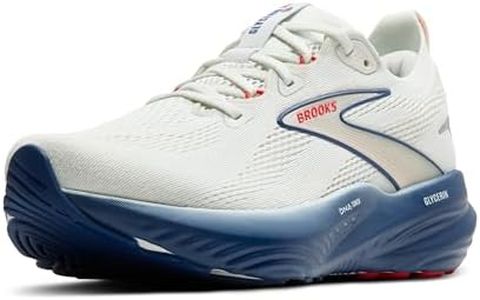 Brooks Men’s Glycerin 22 Neutral Running Shoe, Gray/Navy Peony/Fiery Red, 11