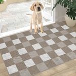 HEBE Extra Large Indoor Outdoor Doormat 32"x 48" Checkered Farmhouse Front Door Mat Non Slip Super Absorbent Mud Mat Entrance Way Door Rug Welcome Mat Washable