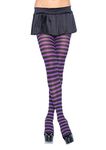 Leg Avenue Women's stripe costume hosiery, Black, One Size UK