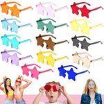 14Pcs Frameless Star Shaped Sunglasses Party Glasses,Festival Glasses Funky Hippie Colored Glasses Rimless Sunglasses Bulk for Kids Adults Bachelorette Party Fancy Dress Costume Photo Props Eyewear