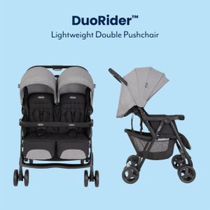Graco DuoRider Double Pushchair – Lightweight, Steeple Gray, Birth to 3 Years