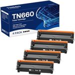 WEAREC Compatible Toner Cartridge Replacement for Brother TN660 TN-660 TN630 High Yield Work with HL-L2300D HL-L2360DW MFC-L2740DW MFC-L2700DWR DCP-L2540DN Printer(Black,4 Pack)