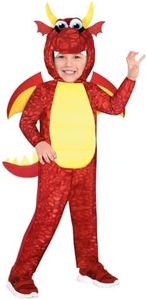 amscan Boy's Dragon Costume, Size 3-4 Years Black/Red