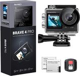 AKASO Brave 4 Pro 4K30FPS Action Camera - 131ft Waterproof Camera with Touch Screen Advanced EIS Remote Control 5X Zoom Underwater Camera - Grey