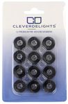 12 Pk - CleverDelights Black Prewound Bobbins - Size L Bobbins - 60wt - SA155 Replacement - 3/8" x 13/16"