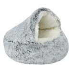 WGYTECH Cat beds for Indoor Cat Cave Hooded Plush Donut Cat Bed House，Warm Fleece Pet Cushion Sofa，Faux Fur Round Comfortable Self Warming Indoor Sleeping Bed For Indoor Kittens and Puppy Small Dogs