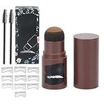 Eyebrow Stamp Shaping Kit, One Step Brow Stamp Long Lasting eyebrow stencils Pen Brushes Stencil Covering Hairline Powder Eyebrow Stick with 10 Stencils 2 Brushes Eyebrow Makeup(Light Brown)