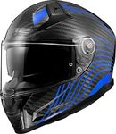 LS2 Full Face Motorcycle Helmet. Vector II Carbon Road Touring Motorbike Lid. FF811. ECE22.06 - FLUX- BLUE - (S) 55-56 CM