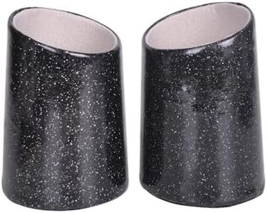 Bleiou 2 Pack Eyeglasses Holder PU Leather Glasses Stand Case Holder for Desks or Nightstands (Shining Black)