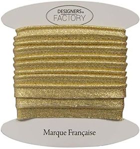 Passepoil lurex doré - Met en valeur toutes vos créations - Parfait même lorsque l'on débute en couture - Il peut se repasser au fer et se laver en machine à 30° (Par 5 mètres)