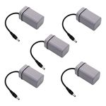 Pack of 5 GREY Waterproof Plastic 4 x 1.5V AA Battery Holder Box with DC Pin