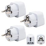 Hi-Plasst India to Europe Travel Adapter (Pack of 3) Schuko Plug - Type E/F European Plug Adapter Universal Socket for Europe, Germany, Spain, Netherland, France