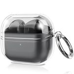 Fintie Clear Case for New Samsung Galaxy Buds 3 & Galaxy Buds 3 Pro (2024), Anti-Lost Shockproof Earbuds Protective Cover with Keychain Carabiner Support Wireless Charging, Crystal Clear