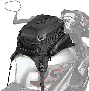 Rhinowalk Bolsa de depósito de motocicleta, carcasa dura, impermeable, expandible, bolsa de almacenamiento para asiento de motocicleta, 15-18 L, bolsa de equipaje para motocicleta