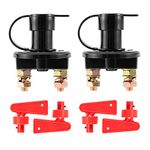 CZC AUTO 2 Pack Battery Isolator Switch Car Cut Off Switch 12V/24V Emergency Power Kill Disconnect Automotive Rotary Brass Terminal for Car Truck Boat RV ATV Marine, 4 Keys