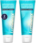 Lumineux Teeth Whitening Toothpaste 2 Pack Peroxide Free Enamel Safe for Sensitive Whiter Teeth, Fluoride Free, No Alcohol, Artificial Colors, SLS Free Dentist Formulated - 3.75 Oz