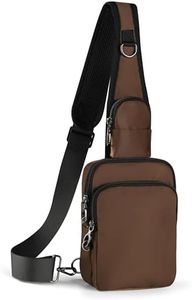 VADOO Sling Bag, Crossbody Bag with Zipper Lock, RFID Blocking & Water Resistant for Men and Women(Brown)