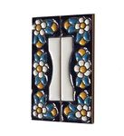 Ceramic House Tile Numbers & Letters, Blue Floral Design, Tile Size: 7.5cm x 2x 2.5cm (Border set)