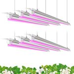 Barrina LED Grow Light, 252W(6 x 42W) 4ft T8, Full Spectrum Grow Light Strip, V-Shape with Reflector Combo, Linkable Design, Plant Lights for Indoor Plants,Hydroponic,Greenhouse, 6-Pack