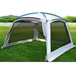 3X3m Outdoor Portable Gazebo with Mesh Sides, Waterproof Tent Garden Awning Marquee Beach Sun Shade Baby Summer Camping Shelter,L