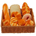 Gresorth 10 PCS Fake Cake Artificial Bread Set Bundle Platter Photography Props Kitchen Toy Decoration