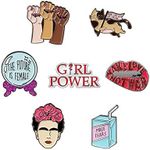 RipGrip 7 Cute Enamel Pins For Backpacks | Enamel Pin Set For Feminist Gifts | Cute Pins | Backpack Pins | Cat Pins | Funny and Cool Pins(Set 1)