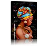 Africa Art Wall Decor, African Women Wall Art Framed, Black Women Art Wall Decor, African Women Art Wall Decor, Framed Black Canvas Wall Art, Black Women Painting Canvas, African Queen Wall Art