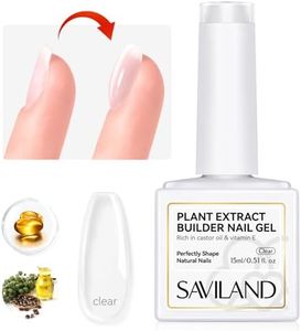 SAVILAND Clear Builder Nail Gel - 15 ml Builder Nail Gel In A Bottle Nail Extension Gel Hard Gel Nail Strengthener Gel Rich in Castor Oil & Vitamin E for Damaged Nails Nail Repair Reforcement Nail Art