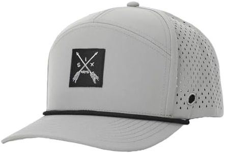 SixHats Arrow Waterproof & Sweat Proof Hat | Available in 3 Sizes | Golf Tee Holder (CA/US, Alpha, Medium, Large, Grey)