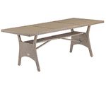 CASARIA® Poly Rattan Garden Table with Shelf | WPC | Weather Resistant | Outdoor Patio Dining Furniture | Lawn Patio Deck Balcony | Cream | 190 x 90 x 74cm