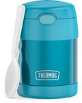 THERMOS FUNTAINER 10 Ounce Stainless Steel Vacuum Insulated Kids Food Jar with Folding Spoon, Teal