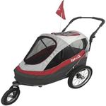 Innopet Large Dog Pram - Dog Stroller - Dog Pushchair - Pet Stroller - Dog Buggy - Pet Pram - Dog Trolley for Large/Medium Dogs and Cats - IPS-056/AT, Red /Off White Grey/Uk. Free Rain and Wind Cover